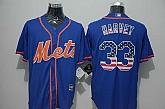 New York Mets #33 Matt Harvey Blue USA Flag Fashion Stitched MLB Jersey,baseball caps,new era cap wholesale,wholesale hats